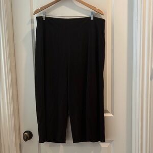 Pure Jill PJ Easy Knit Crops Blk Wide Leg WideWaist elastic Pants size XL Petite